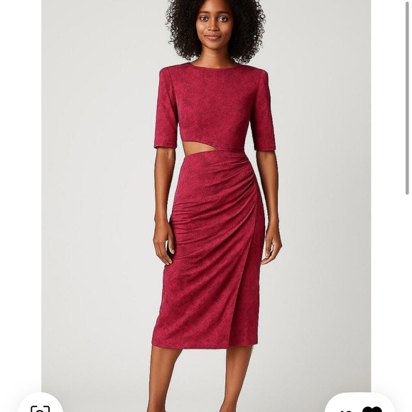 NWT Alice + Olivia Stella Cutout Midi Pink Dress - Picture 2 of 14